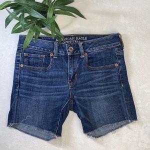 American Eagle Distressed Midi Shorts